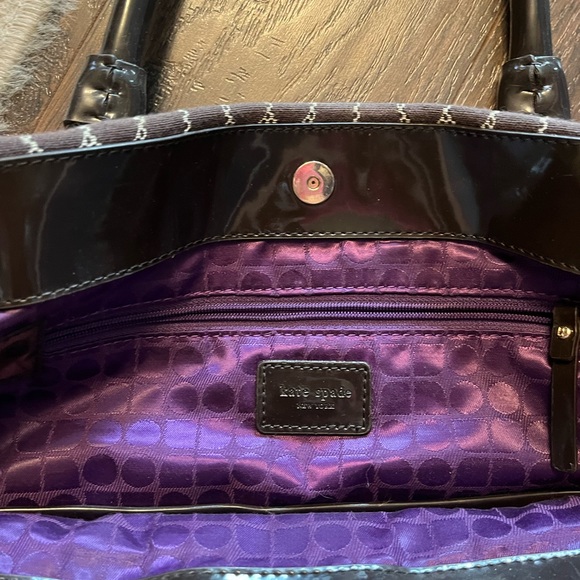 Brown Kate spade tote with stripes. Very good condition. - Picture 2 of 2